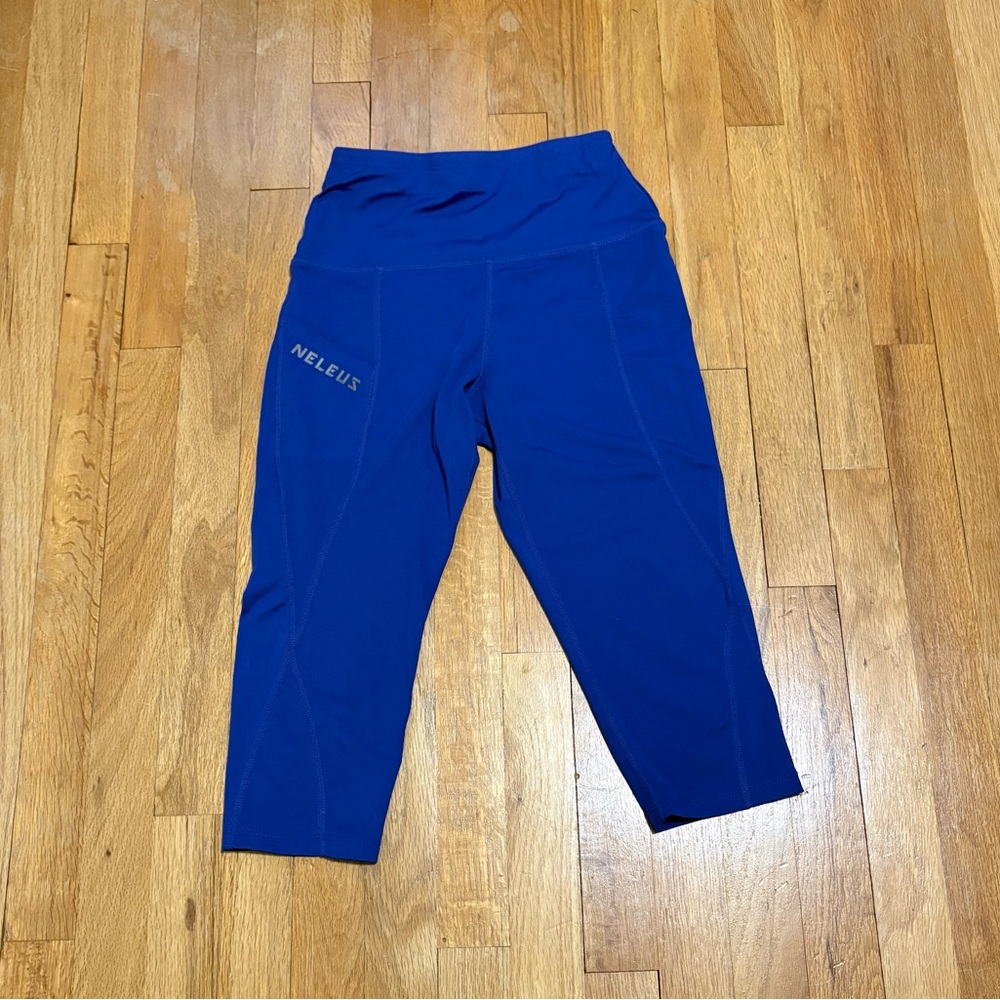 Neleus Women Blue Athletic Leggings